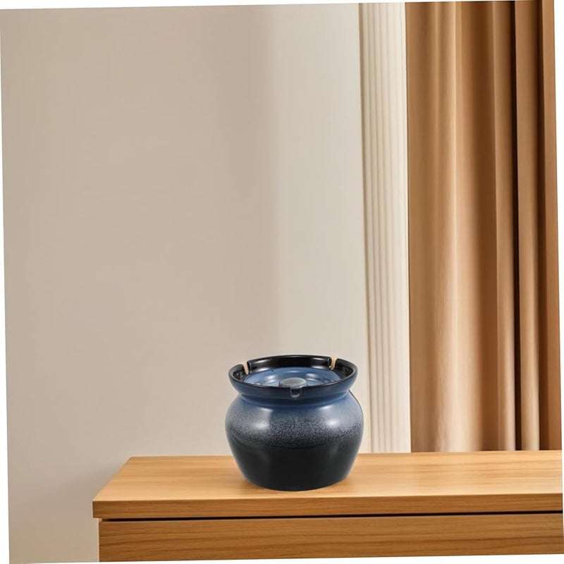 Decorative Ceramic Ashtray with Lid Windproof for Indoor Outdoor Home Patio Garden - Image 5